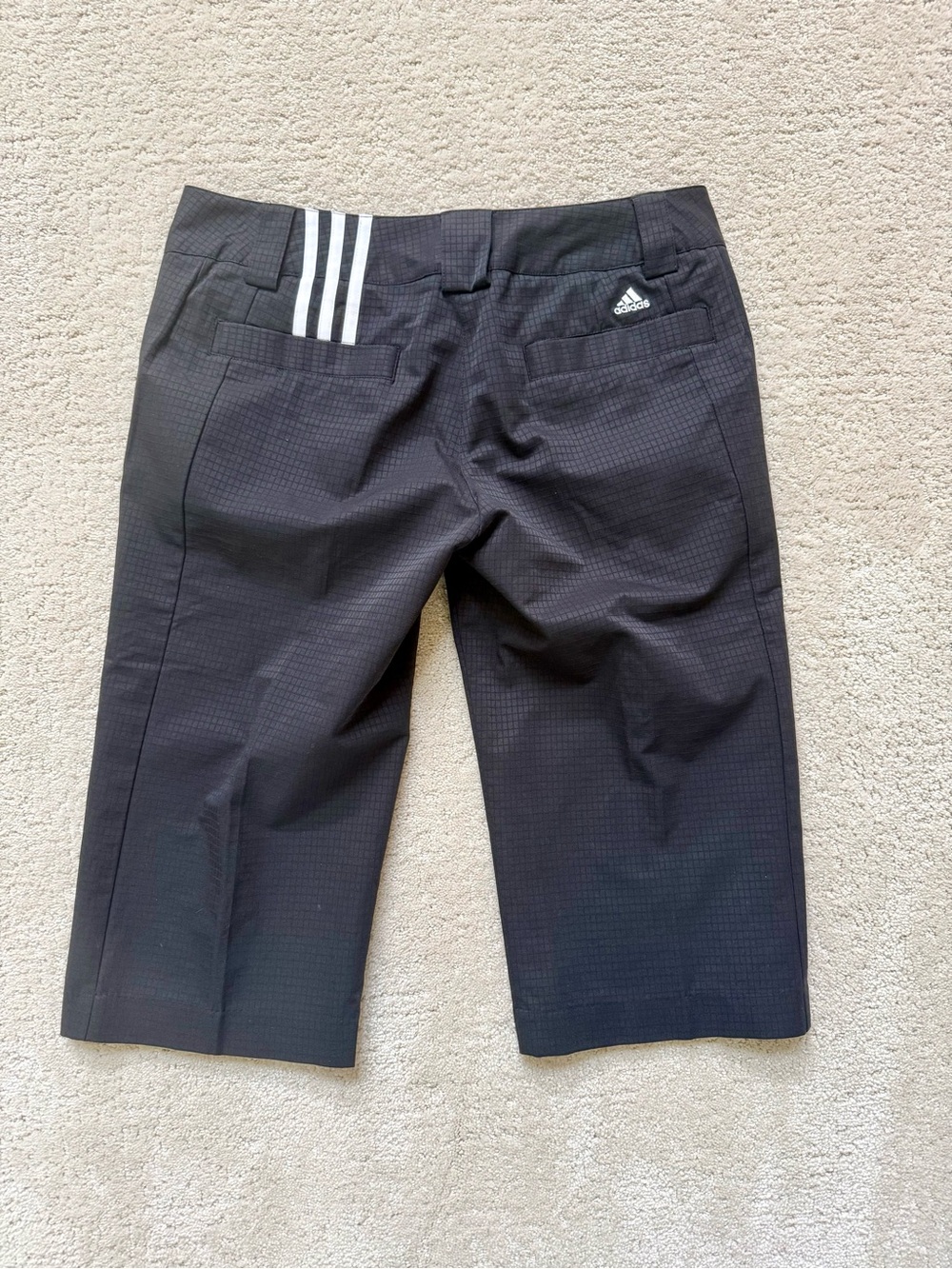 adidas Women's Black Bermuda Shorts with White Three-Stripes